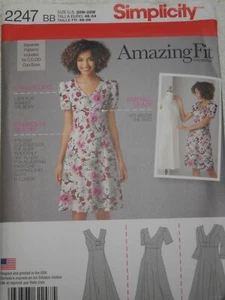 Dress Princess Seams w/ Amazing Fit size 20w-28w Simplicity 2247 Sewing Pattern  - Picture 1 of 2