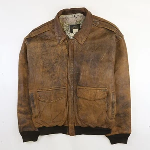 Chaqueta de bombardero de vuelo Avirex tipo A-2 vintage talla grande marrón - Imagen 1 de 11