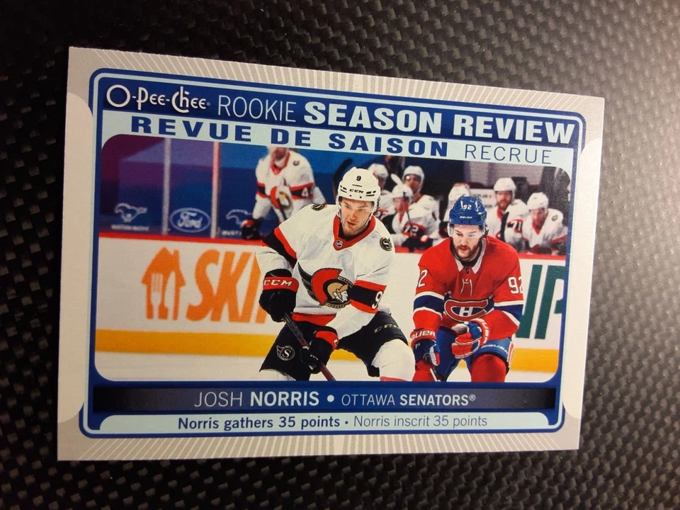 2021-22 O-Pee-Chee Hockey Bilingual Card # 546 Rookie Season Review JOSH NORRIS - Image 1 of 1