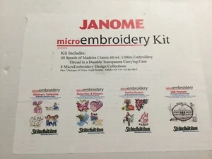 Janome Embroidery kit w/48 spools Madeira Thread, 4 CDs Micro designs, & Needles - Picture 1 of 7