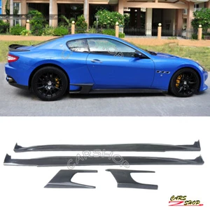Extensión de faldón lateral de fibra de carbono real para Maserati GranTurismo GT cupé 2008-19 - Imagen 1 de 7