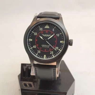 AMERICAN AVIATOR IDEAVILLAGE 1945 QUARTZ WR 30M MEN'S WATCH NEW BATTERY  - Image 1 of 4