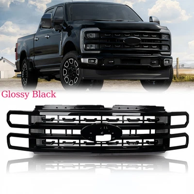 Parrilla delantera negra brillante estilo platino para Ford F250 F350 Super Duty 2023-2024 Foto 1 de 4