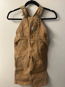 Carhartt Youth Boys Size 4 Canvas Double Knee Insulated Bib Overalls farm work - Picture 1 of 4