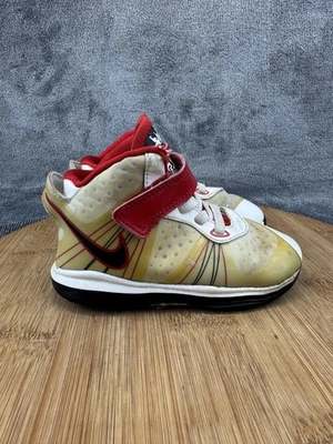 Nike LeBron 7 Zapatos para niños pequeños Talla 8C Blanco Rojo Negro Correa Baloncesto 431890-100 Foto 1 de 4