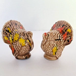 VTG Thanksgiving Turkey S&P Shakers Ceramic 3.75” Retro Splatter (no plugs) - Picture 1 of 22
