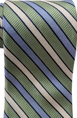 Corbata a rayas Brooks Brothers Makers para hombre de seda pura verde pastel azul Foto 1 de 4