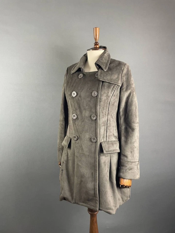 Desigual Womens Trench Coat Size 38 Gray Polyester Long Sleeve Long Jacket - Image 1 of 4