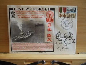 RARE Ltd Ed 1995 Lest We Forget 50th Anni of V-J-Day Multiple Signatures FDC! - Picture 1 of 6