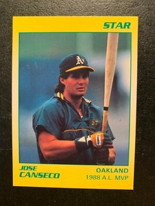 Jose Canseco 1990 STAR COMPANY CARD 1988 A.L. MVP  Card#7 of 11 Oakland