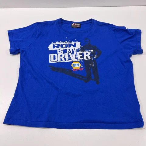 Napa Racing NHRA Blue Ron Capps Graphic T-Shirt Women's Size 2XL Chase Authentic Cover