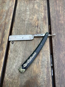 Otto Deutsch’s Hans Germany Dark Translucent Handle Straight Razor GREEN LETTERS - Picture 1 of 15