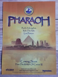 Juego de PC Pharaoh 1999 página completa promoción anuncio arte impresión póster vintage clásico - Imagen 1 de 3