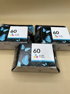 3 Pack Genuine HP 60 Color Ink Cartridge Exp 04/2023 New Sealed - Picture 1 of 12