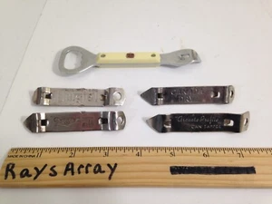 Vintage Church Keys Lot of 5 Burgie Miller Canada Dry Ekco Ampex Credit Union - Picture 1 of 6