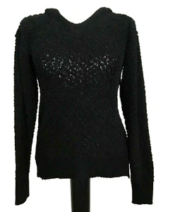 NOBO NO BOUNDARIES Black POPCORN HOODIE Pullover Sweater Top Sz. Jr. S - Picture 1 of 9