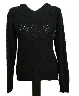 NOBO NO BOUNDARIES Black POPCORN HOODIE Pullover Sweater Top Sz. Jr. S - Image 1 of 4