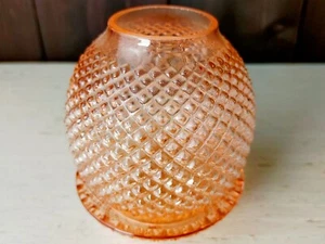 Vintage Kerzenhalter Showa Retro Glas geprägt Diamant rosa unbenutzt aus Japan - Bild 1 von 6