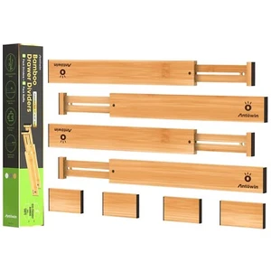 Schubladentrenner Verstellbar Bambus 43-56 cm, Schubladen organizer, gefedert... - Bild 1 von 10