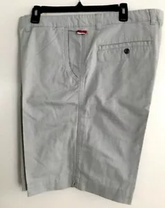 Mens Gray Pale Sky Chino Shorts Size 42 Flat Front Pockets 10.5" Inseam Cotton - Picture 1 of 12