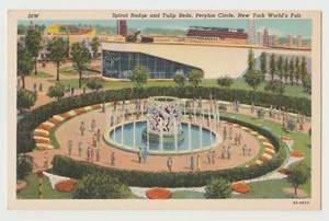 New York, New York World's Fair 1939, Perylon Circle, Spiral Hedge & Tulip Beds - Picture 1 of 2