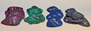 Lot of 24 Fender Guitar Picks Medium Celluloid Blue Green Red Black - Picture 1 of 11