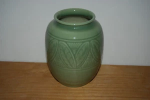 Rookwood Pottery 6" Tall Art Deco Leaves & Flowers Vase 6630 Light Green 1940 - Picture 1 of 6