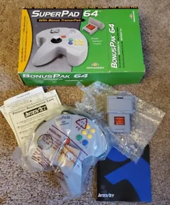 SuperPad 64 Controller w Tremor Pak in Box For Use with Nintendo 64 System NEW - Picture 1 of 7