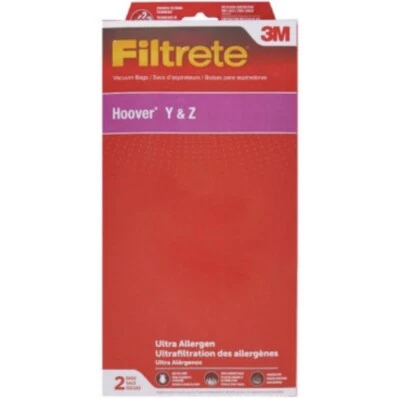 3M FILTRETE Hoover Y & Z Ultra Allergen Vacuum Bag 2 Two Bags NIB 64703C - Image 1 of 2