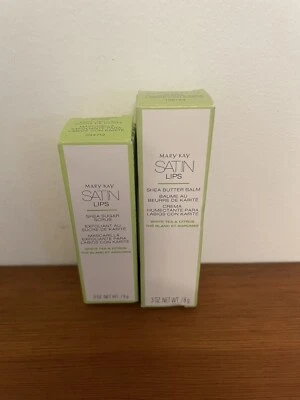 CONJUNTO DE LÁBIOS ACETINADOS MARY KAY CHÁ BRANCO E MANTEIGA DE KARITÉ CÍTRICA BÁLSAMO E ESFOLIANTE! - Imagem 1 de 4