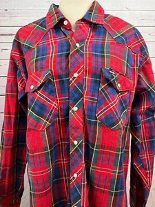 Wrangler Brushpopper Shirt Mens 18 - 35 Striped X Long Tails Pearl Snap Western - Picture 1 of 12