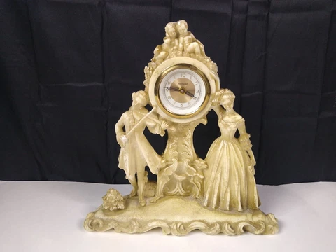 Vtg Colonial Mantle Clock RUGGERI Untested 9.5" tall Cover