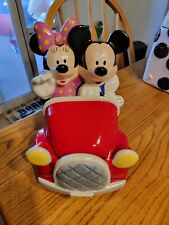 Vtg Disney Mickey & Minnie Mouse Car Ceramic Houston Harvest Cookie Jar