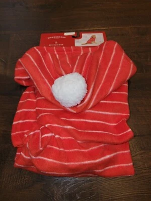 Target Wondershop Red Stripe Fleece Hooded Pet Pajamas Sz L Christmas Clothes - Image 1 of 4