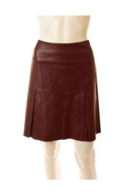 KENNETH COLE women’s soft burgundy leather skirt Sz 4 - Image 1 of 2