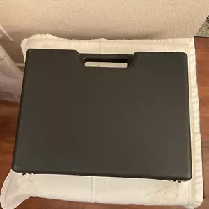 Heavy Duty Black Hard Plastic Hinged Carrying Case Padded Insert 14.5” X 11” X 4 - Picture 1 of 9