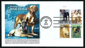 USA, SCOTT # 4604-4607, PANDA FDC COVER OF DOGS AT WORK, PLATE BLOCK 2012 - Picture 1 of 2