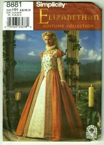 Mujer Talla 6-12 Vestido Isabelino Disfraz Patrón de Costura Simplicidad - Imagen 1 de 2