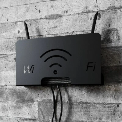 Shelf (box) WLAN router black, Wireless Router & Modem Shelf / Electronics Shelf - Image 1 of 4