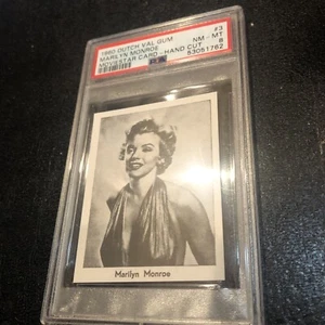 1960 Dutch Val Gum Movie Star Card taglio a mano Marilyn Monroe PSA 8 NM MINT Low Pop - Foto 1 di 4