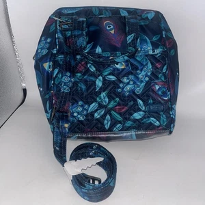 Lug Thermo Brotzeittasche Beuteltasche Umhängegurt lila dunkelblau Paisley - Bild 1 von 8