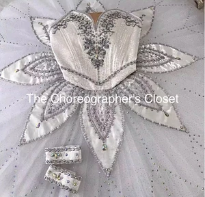 Profesional Blanco Bayadere Tonos Reina de las Nueves Cascanueces Ballet Tutú Disfraz Pequeño - Imagen 1 de 5