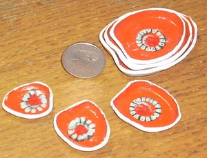 Miniature Mexican Mexico Folk Art Clay Stacking Plate Plates Platter Set 1071 - Picture 1 of 1