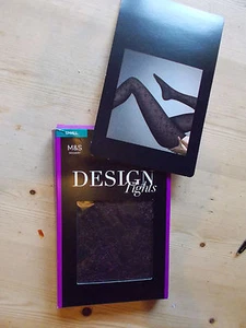 M&S Tights 1 Pr Floral Swirl 'Design' Range MEDIUM Purple Mix BNWT - Picture 1 of 1
