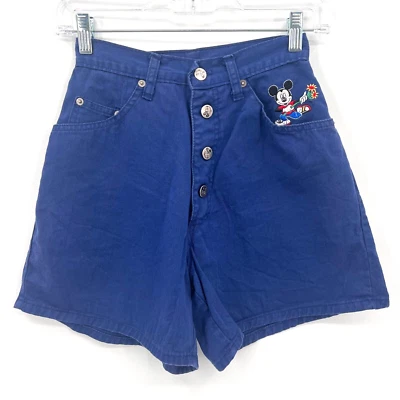 MICKEY UNLIMITED Jerry Leigh Junior's Size 3 Vintage 90s Button-Fly Blue Shorts - Image 1 of 4