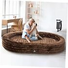  Inflatable Human Dog Bed, Giant Human Sized Dog 78.7"L x 51"W x 9.8"Th Camel