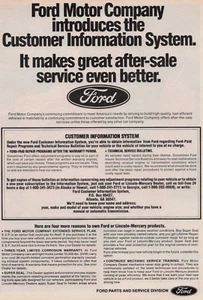 1981 Vintage Print Ad Ford Motor Company Introduces Customer Information System - Bild 1 von 2