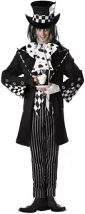 Costume California Cappellaio Matto Oscuro Uomo Adulto Fiabe Halloween Outfit Taglia M - Foto 1 di 6