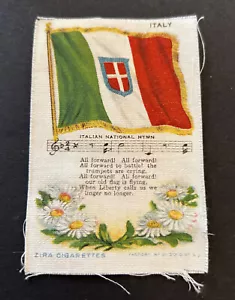 Italy ZIRA Cigarettes Antique Tobacco Silk Flag Italian National Hymn - Picture 1 of 6