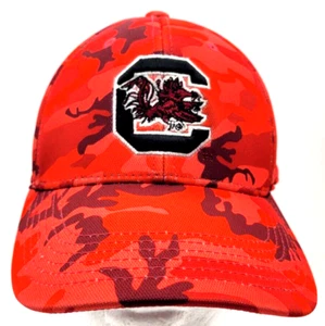SOUTH CAROLINA GAMECOCKS CAP HAT FITTED RED CAMO ONE SIZE FITS TOP OF THE WORLD - Picture 1 of 7